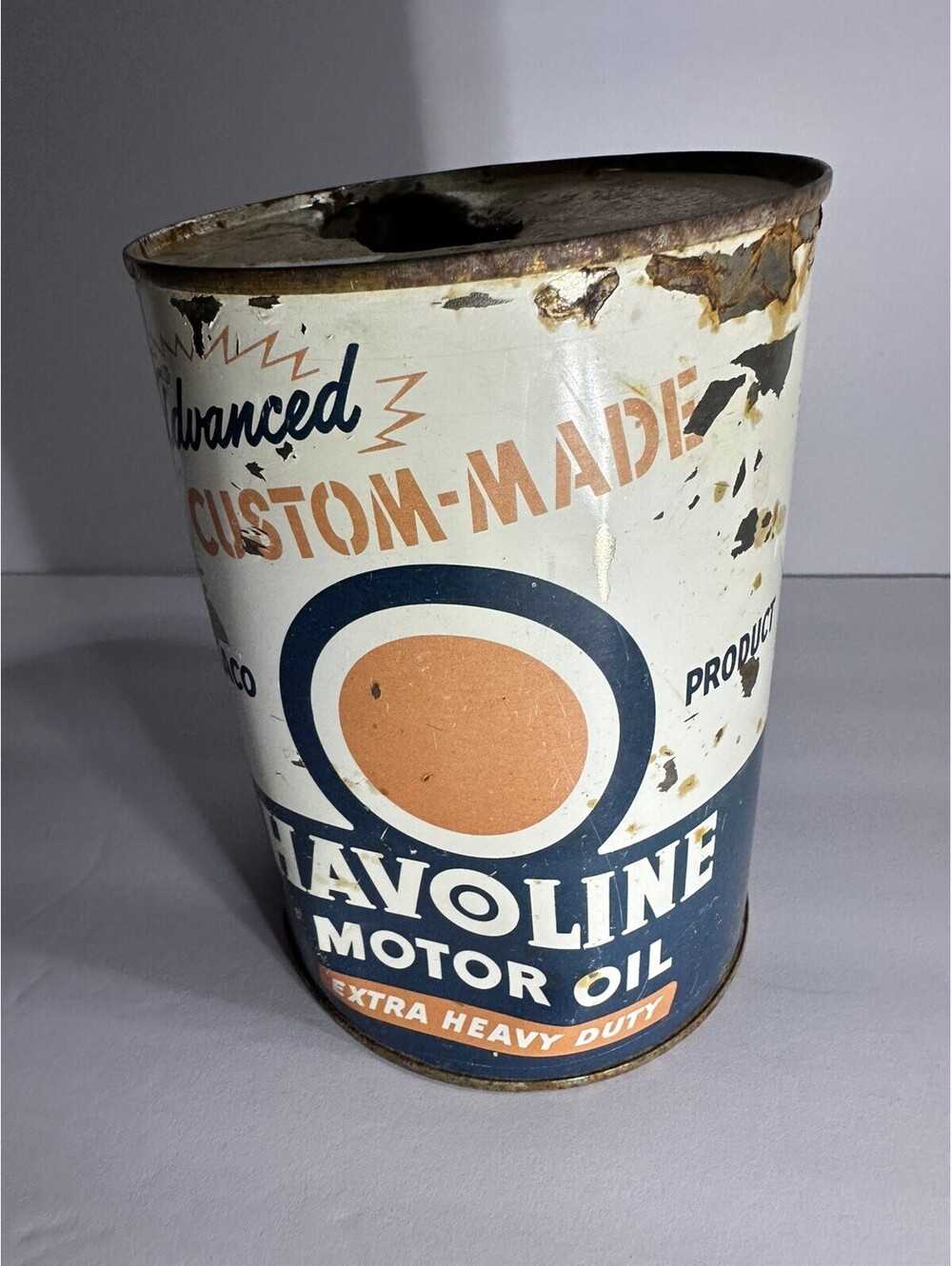 Vintage Havoline Motor Oil Can (used) empty